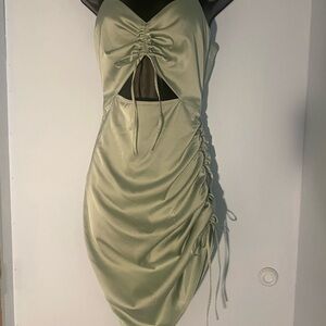 Hollister Light Green Ruched Dress